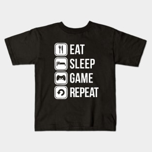 Eat Sleep Game Repeat Kids T-Shirt